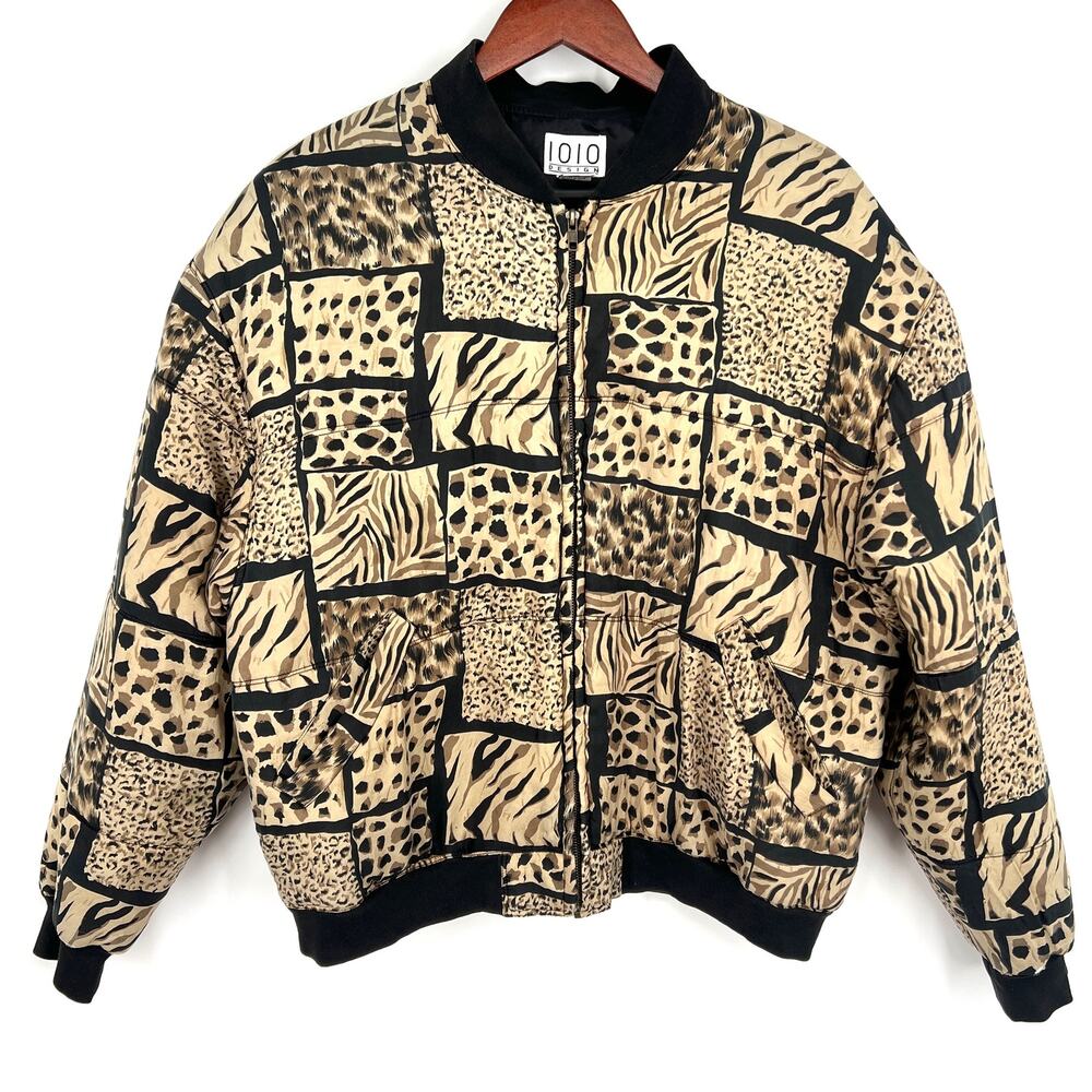 VINTAGE 80'S 90'S IOIO Design 100% Linen Size Large L Puffer Jacket Coat Shirt
